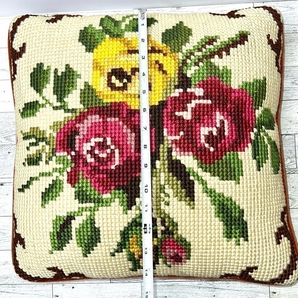 Vintage floral needlepoint